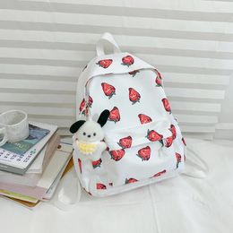 School Bags Girls Backpack Fashion Cute Strawberries Women Schoolbag Bookbag Large Capacity Simple Handbags For Teenager Student Book Bag