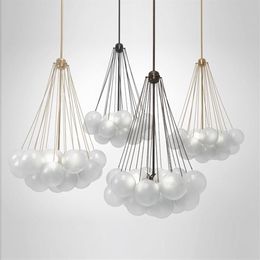 Nordic Modern Simple Frosted Glass Ball Restaurant Pendant Lights Designer Children's Room Hanging Lamp Classic Led Lighting 3080