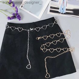 Waist Chain Belts 105cm Waistband Pants Classic Waist Chain Heart Hollow Girdle For Women Hip Hop Style Fashion Fine Waist Belts TrenL231216