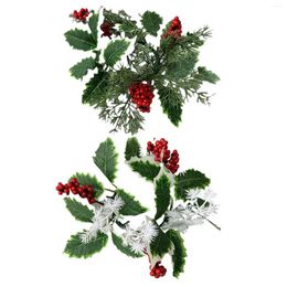 Decorative Flowers Pillar Candle Rings Wreath Berries Holder For Tabletop Party Wedding