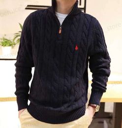 Men's Sweaters Mens Sweater Designer Polo Half Zipper Ralphs Hoodie Long Sleeve Knitted Horse Twist High Collar Men Woman Laurens Embroidery 9148ess