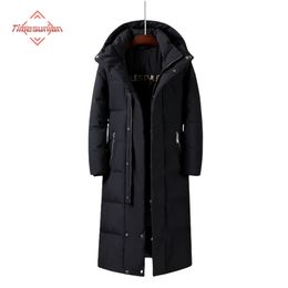 Men's Down Parkas 90% White Duck Down Extra Long Down Jacket Women High Quality -20 Degrees Super Warm Winter Jackets for Men Couple Style 231215