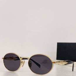 High end Mens brand with logo designer sunglasses mens womens retro style oval frame brown lens UV400 driving sunglasses with box SPR65Z