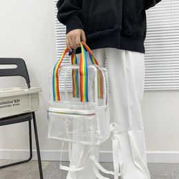 School Bags Clear Backpack Travel Bag Security Unisex Fashion Women Transparent PVC Book Shoulder