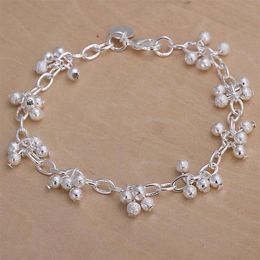 gift 925 silver Sand beads hanging grapes Bracelet DFMCH087 new fashion sterling silver plated Chain link gemstone 227c