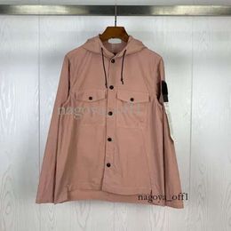 Designer Womens Outerwear Badges Zipper Shirt Jacket Loose Style Spring Autumn Mens Top Oxford Breathable Portable High Street Stones Island 574 366 59