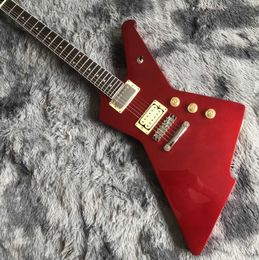 Destroyer II Candy Apple Metallic Red Electric Guitar Hardtail Bridge Gold Hardware Block Abalone Inlays Humbucker Pickups