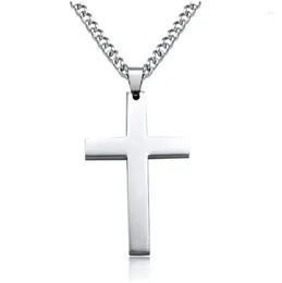 Pendant Necklaces Simple Fashion Stainless Steel Necklace Plated Gold Silver Black Prayer Choker For Men Jewellery Gift