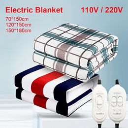 Electric Blanket 110V 220V Electric Blanket Thicker Heaters Home Bed Sheet Thermal Mat Heating Mattress Winter Thermostat Double Body Warmer Pads 231216