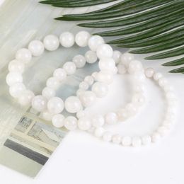 Bangle Natural Moonstones Stone Bracelet Beads Jewellery Gift For Men Magnetic Health Protection Women Elastic Thread 6 8 mm 231215