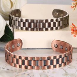 Bangle Pure Copper Magnetic Bracelets For Men Adjustable Cuff Health Energy Bracelet With 3500 Gauss