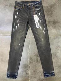 Designer MARCHIO VIOLA per uomo donna pantaloni buco estivo ricamo di alta qualità Jean denim pantaloni uomo jeans viola d1