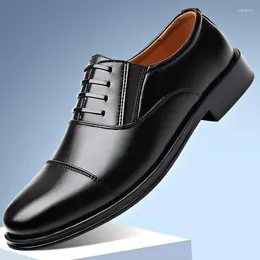 Dress Shoes Brand High Quality Spring And Autumn Mens Flat Round Toe Business Leather