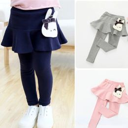 Leggings tights baby flickor leggings spets prinsessor kjol-bants vår höst barn smala kjolbyxor i 2-7 år barn kläder 231215