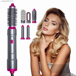 Hair Curlers Straighteners 5 In 1 Hair Dryer Blow Dryer Comb Electric Hair Blower Brush Professional Dryer and Straightening Brush Air Styling Hair Curler T231216