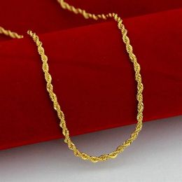 ed Chain Solid 18k Yellow Gold Filled Rope Chain For Women Men 18 inches320T