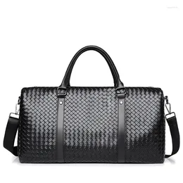 Duffel Bags Men's Retro Microfiber Travel Bag Large-capacity Business Trip Handbag Shoulder Messenger Carry On Luggage