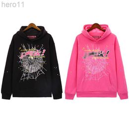 Spider Web Sp5der 555555 Star Same Style Sweater American Fashion Brand Embellishment Casual Hoodie for Men