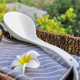 Ceramic Spoons White Porcelain Kitchen Cooking Big Soup Ladle Pot Spoon Tools Kitchen Tableware Accessories2141