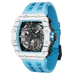 Wristwatches TSAR BOMBA Men's Watch Rubber Strap Waterproof Sports Mechanical Clock
