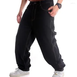 Men's Jeans Street Dance Hip Hop Black Mens Baggy Straight Trousers Tide Loose Skateboard Denim Pants Male Cowboy Clothing Big Size 44