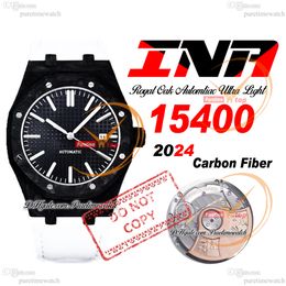 INAF AP15400 A3120 Automatic Mens Watch Carbon Fibre Case Black Textured Stick Dial White Nylon Strap Super Edition Reloj Hombre Puretime B2