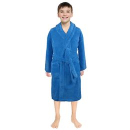 Towels Robes TELOTUNY Kids Boys Girls Solid Flannel Bathrobes Towel Night-Gown Pajamas Winter Warm Comfort Sleepwear Children Home Clothes 231215