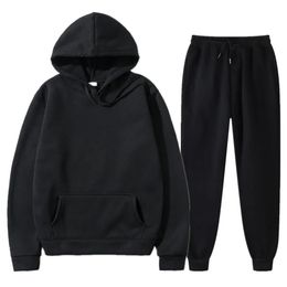 Mens Tracksuits Solid Color Men Women Unisex Hoodies Sweatshirt Sweatpant Gym Suit Jacket Running High Quality Sportswear Set Tracksuit Pullover 231216