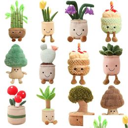 Dolls Jellycats Stuffed Plush Plants Lifelike Potted Plant Doll Succent Pine Tree Cake Bamboo Cactus Pillow Cushion Toy Decor 231122 Othkw