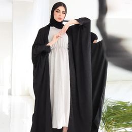 Ethnic Clothing Bat Sleeve Modest Kaftan Black Navy Advanced Fashion Muslim Dubai Arab Party Abaya Cardigan Robe Corban Eid Woman Long