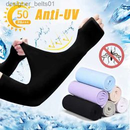 Sleevelet Arm Sleeves Ice Sleeve Men's Sunscreen Sleeves Women's Summer UV Protection Long Gs Ice Silk Riding Arm Protection Thin Outdoor SleevesL231216