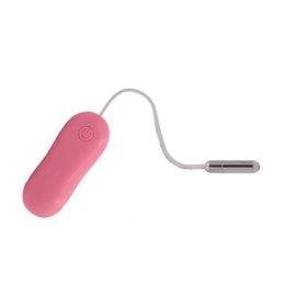 Vibrators Mini Urethra Vibrator Pink Dilator Stainless Steel Waterproof Plug Urethra Probe Vibrating Egg 10 Frequency Masturbation Sex Toy 231216