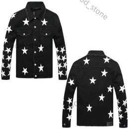 Men's Amirs denim Jacket Mens Designer High Street Hole Star Patch Womens Embroidery Denim amri Jacket Size S/m/l/xl/xxl 5 YLPG