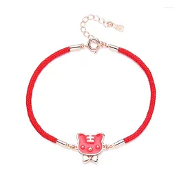Link Bracelets Chinese Zodiac Discoloration Charm Bracelet Adjustable Red String