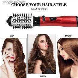Hair Curlers Straighteners Replaceable Head 360 Rotating One Step Hot Air Brush Hair Straightener Curler Iron Volumizer Blowers Electric Hair Dryer Comb T231216
