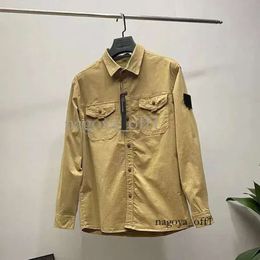 Designer Womens Outerwear Badges Zipper Shirt Jacket Loose Style Spring Autumn Mens Top Oxford Breathable Portable High Street Stones Island 574 831 263