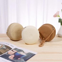 Evening Bags Summer Beach Bag Handbag Knit For Women Girl Shoulder Fashion Round Small Straw Handmade Rattan Woven