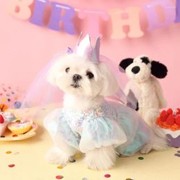 Dog Apparel Lovely Delicate Glitter Yarn Veil Birthday Party Wedding Princess Maltese Yorkshire Hair Accessories Supplies