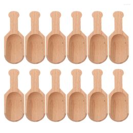 Dinnerware Sets Wooden Bath Salt Wood Honey Teaspoon 12pcs For Condiments Sugar Kitchen Seasoning Essential Parties