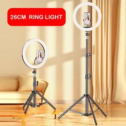 Accessories 10" Led Photography Selfie Fill Light 26cm Ring Lamp with Tripod for Phone Video Live Overhead Shooting Manicure Makeup