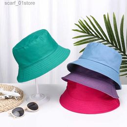 Wide Brim Hats Bucket Hats 2023 new Soft Cotton Solid Colour Sun Hats Foldable Bucket Hat Street Headwear Fisherman Outdoor C Men and Woman CsL231216