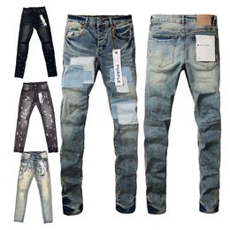 Designer mens jeans y2k hip Hop jeans High quality Mens pants High Street mens purple jeans embroidered pants Womens oversized ripped denim straight fashion slim fit