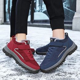 Boots Men's Winter Warm Couple Plus Size Velvet Casual Comfortable Non Slip Outdoor Walking Classic Fashion Flat Ankle