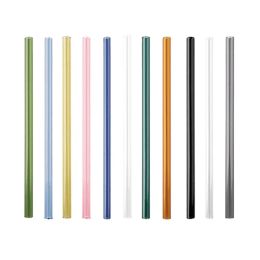 20cm Reusable Eco Borosilicate Glass Drinking Straws Clear Colourful Straight Curved for Milk Cocktail LL