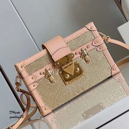 Mini Chain Hard Trunk Box Denim Handbag Women Fashion Tote Designer Bag Cosmetic Case Top Mirror Quality Crocodile Leather