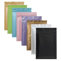 Custom Accept Colourful Heat Sealable Ziplock Packaging Bag Pouch Reclosable Flat Aluminium Foil Zip lock Plastic Bags 100pcs 201021280j