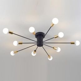 Creative Iron Spark Living Room Ceiling Lamp Bedroom Spider Ceiling Light Modern Nordic American Corridor Ceiling Light Fixtures313i