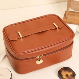 Cosmetic Bags Makeup Bag Women's Large Capacity High Appearance Level Cosmetics Storage Simple PU Leather Portable