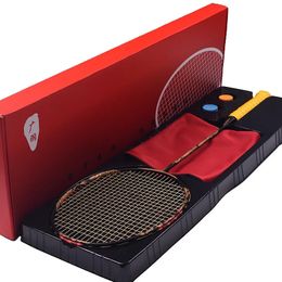 Badminton Rackets Full Carbon Fibre Lightest 10U 54g Badminton Racket Strung Max Tension 30LBS Professional Rackets With Box 231216