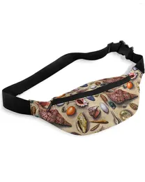 Waist Bags Antique Beach Conch Shells Packs For Women Waterproof Outdoor Sports Bag Unisex Crossbody Shoulder